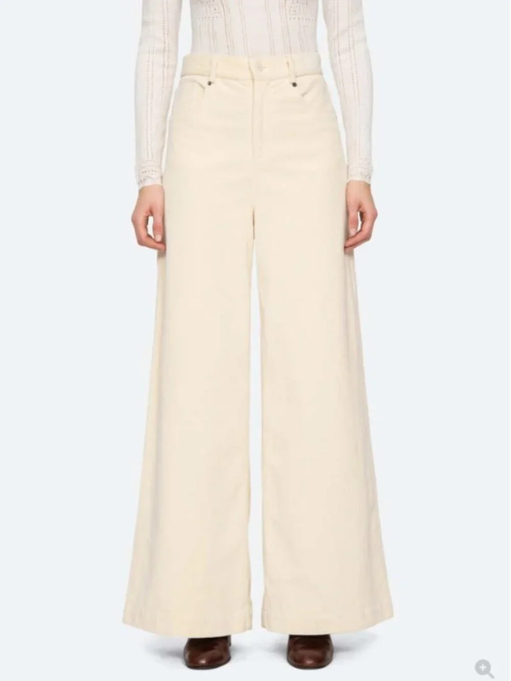 Sea New York | NWT Carine Corduroy Jeans Wide Leg High Waisted Pant Cream Size 6